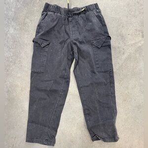Grayson Mini Washed Black Cargo Jogger Pants Size 4T